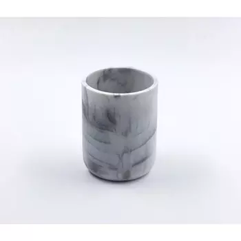 Стакан для зубных щёток Joy Home, полирезин, белый мрамор