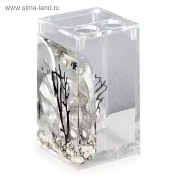 Стакан для зубных щёток Silven, с разделителем