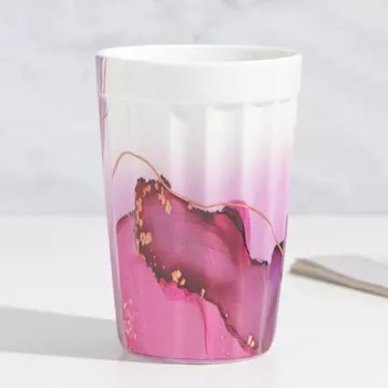 Стакан керамический граненый «Акварель», 230 мл, цвет белый