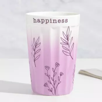 Стакан гранёный керамический «Жизнь - счастье», 230 мл