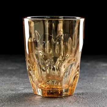 Стакан стеклянный «Лава», 325 мл, цвет золотой