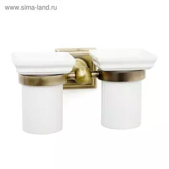 Стакан настенный двойной для зубных щеток Roytend antique bronze