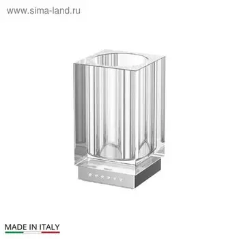 Стакан настольный, стекло; хром - стразы, LINEAG