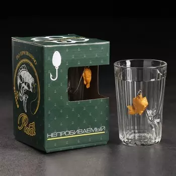 Стакан "Непробиваемый", граненый, с рыбкой, 200 мл