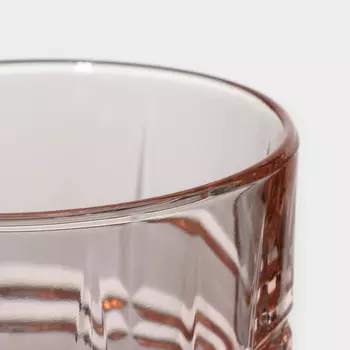 Стакан низкий стеклянный «Даллас», 300 мл, цвет розовый