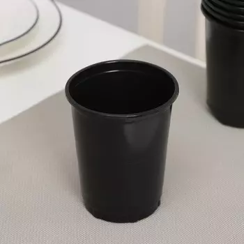 Стакан одноразовый «Бочонок», 500 мл, 65 шт/уп, цвет чёрный