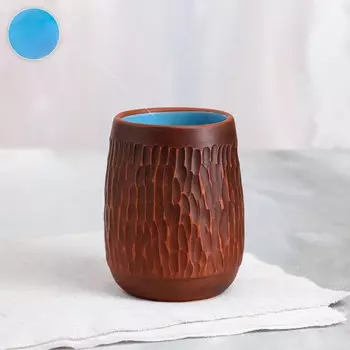 Стакан "Резной", синий, красная глина, 0.4 л