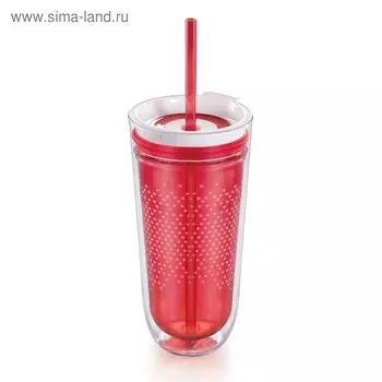Стакан с двойными стенками Travel, красный