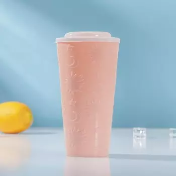 Стакан с крышкой «День и ночь», 500 мл, 9×16,3 см, цвет МИКС