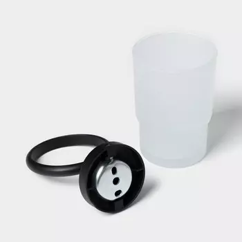 Стакан стеклянный матовый с держателем Stlz Loft basic, чёрный