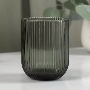 Стакан стеклянный SL Home «Грани», 260 мл, цвет графит