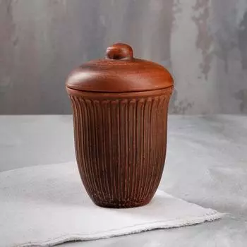 Стакан - травник "Грань", красная глина, 0.4 л