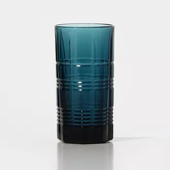 Стакан высокий стеклянный «Даллас», 380 мл, цвет лондон топаз