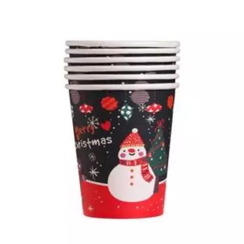 Стаканы бумажные «Снеговичок», набор 6 шт.