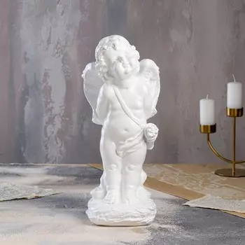 Статуэтка "Амур", белая, гипс, 40 см