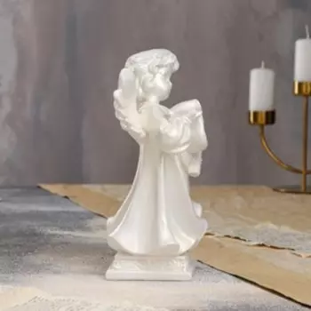 Статуэтка "Ангел с пергаментом", бежевый цвет, 23 см