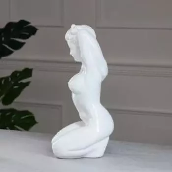 Статуэтка "Дама", белая, керамика, 38 см