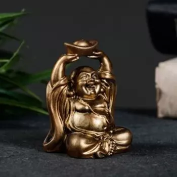 Фигурка гипс «Хотей со слитком», под бронзу, 754 см