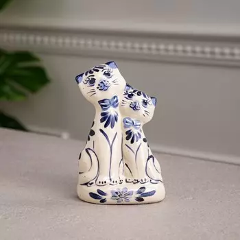 Статуэтка "Котики свидание", роспись, керамика, 13 см
