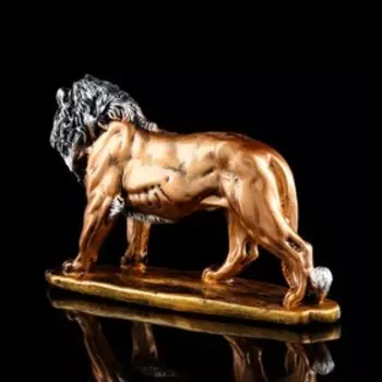 Статуэтка "Лев идущий", гипс, 13х43х27 см, микс