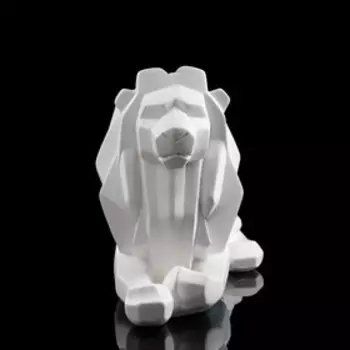 Статуэтка "Лев", оригами, белая, 20 см