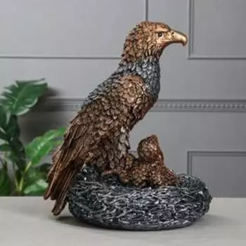 Статуэтка "Орёл в гнезде", бронза, гипс, 35*31*42 см