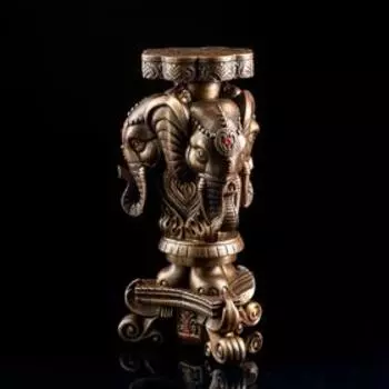 Статуэтка-подставка "Слон", коричневая, под бронзу, гипс, 23х25х49 см