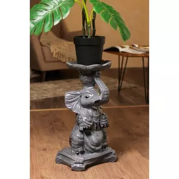 Статуэтка-подставка "Слон", серый гранит, 61 см