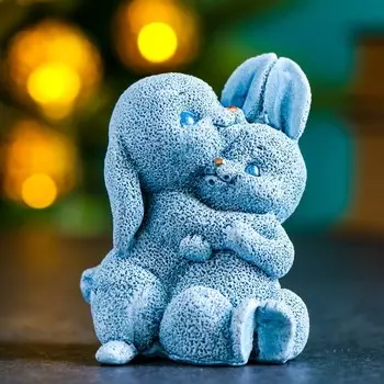 Фигура "Семейка зайчиков" серо-голубые, 9х5х5см