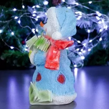 Статуэтка "Снеговик с долларами" с блестками 30см