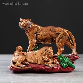 Статуэтка "Тигры семья", бронза, гипс, 35*13*27 см