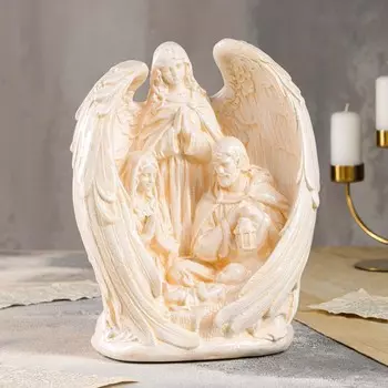 Статуэтка "Вертеп", бежевая, 30х24х15 см