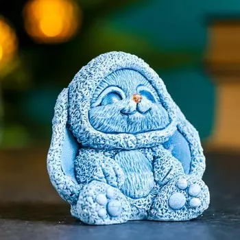 Фигура "Зайчик в костюме" серо-голубой, 7х7х6см