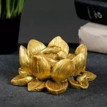 Фигурка «Змея в лотосе», состаренное золото, 12124 см