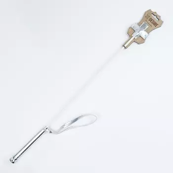 Стек БДСМ, крест, винил, 62.5 см, серебро