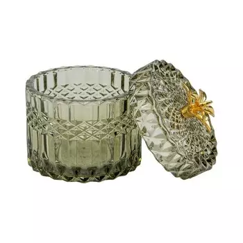 Стеклянная шкатулка, 9910 см, цвет оливковый