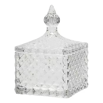 Стеклянная шкатулка с крышкой, 8080115 мм, цвет прозрачный