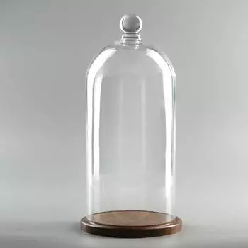 Стеклянный купол-клош с шариком на подставке «Родрик», 3415 см, коричневый