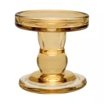 Стеклянный подсвечник, 858585 мм, цвет бежевый