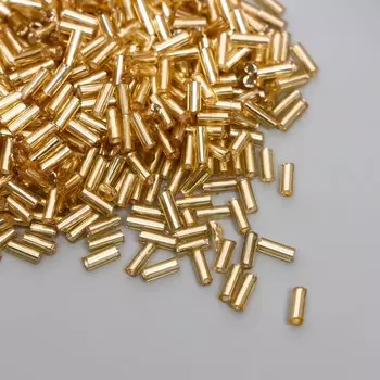 Стеклярус "Астра" 5 мм, 20 гр, золотистый