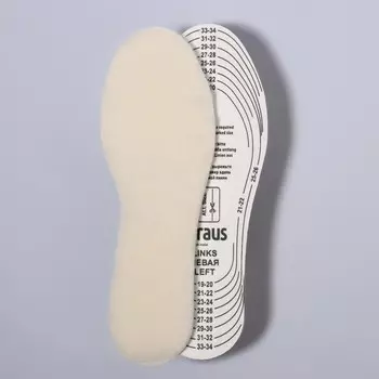 Стельки для обуви, детские, двухслойные, 19-35 р-р, 22,5 см, пара, цвет белый