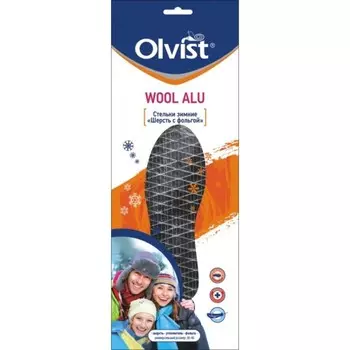 Стельки утеплённые Olvist Alu Wool, овечья шерсть и фольга, размер 36-46