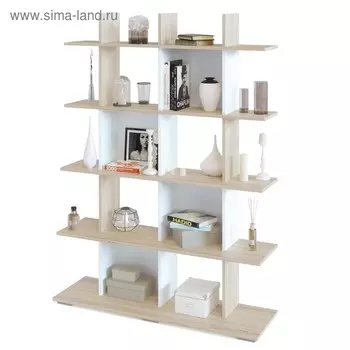 Стеллаж, 1200 356 1626 мм, цвет дуб сонома/белый