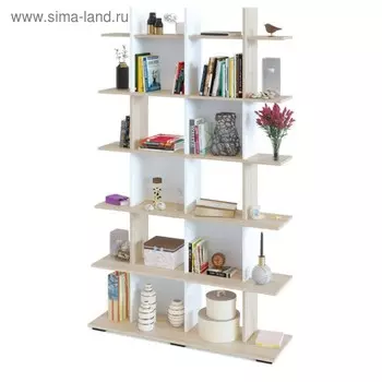 Стеллаж открытый напольный «СОКОЛ. СТ-6», 12003561982 мм, цвет дуб сонома/белый