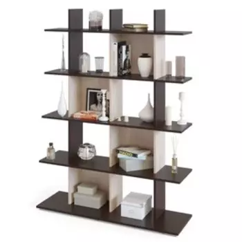 Стеллаж, 1200 × 356 × 1626 мм, цвет венге/белёный дуб