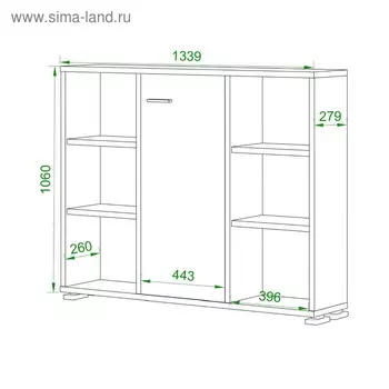 Стеллаж, 1340 300 1100 мм, цвет карамель