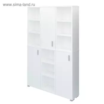 Стеллаж, 1340 300 2130 мм, цвет белый жемчуг