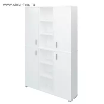 Стеллаж, 1340 300 2130 мм, цвет белый жемчуг