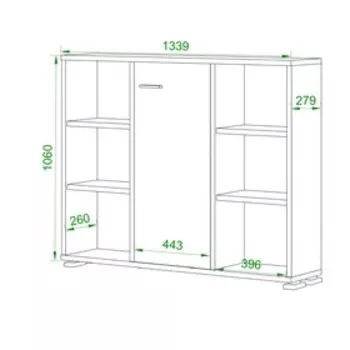 Стеллаж, 1340 × 300 × 1100 мм, цвет нельсон