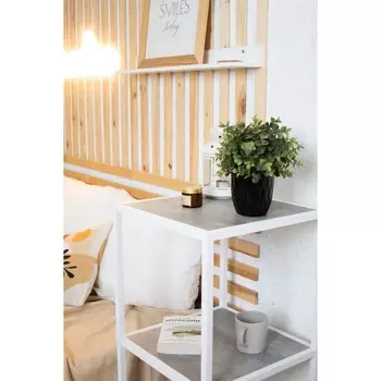 Стеллаж 2, 400х400х782, Белый муар/Метрополитан Грей